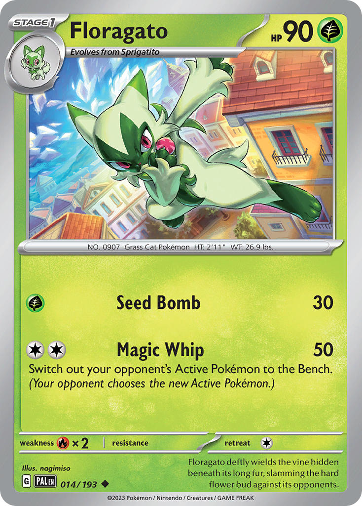 Pokemon TCG Paldea Evolved Single: Floragato Reverse Holo (014/193)