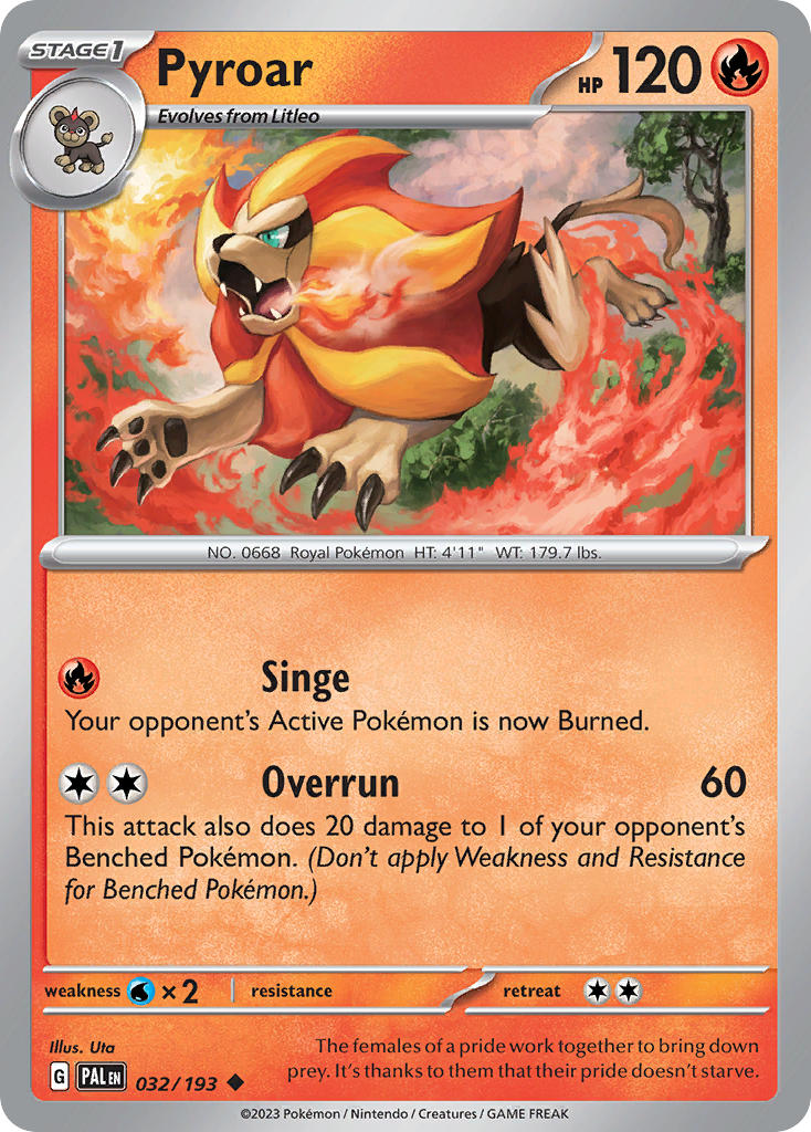 Pokemon TCG Paldea Evolved Single: Pyroar Non-Holo (032/193)