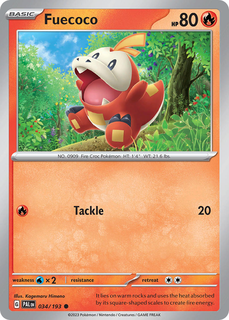 Pokemon TCG Paldea Evolved Single: Fuecoco Non-Holo (034/193)