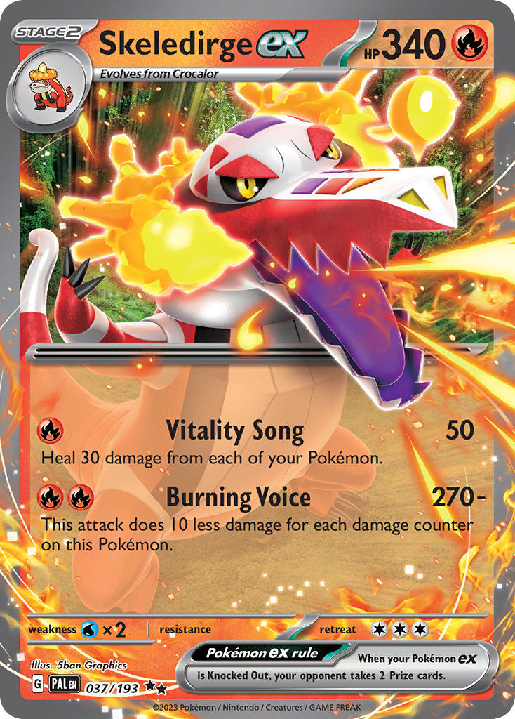 Pokemon TCG Paldea Evolved Single: Skeledirge ex Holo (037/193)