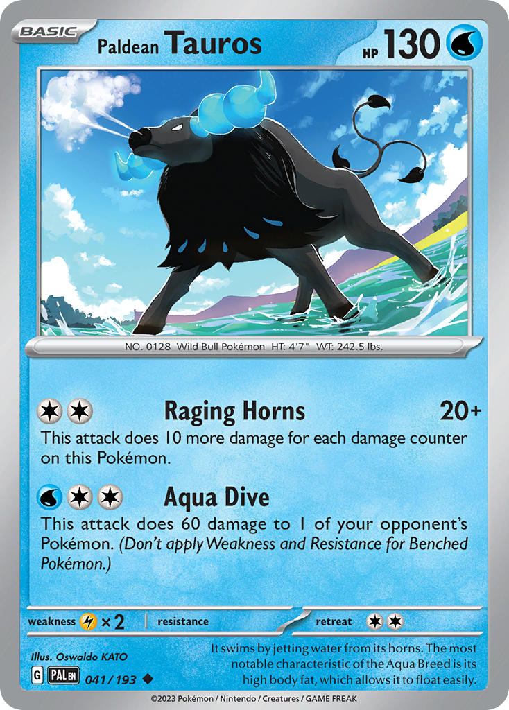 Pokemon TCG Paldea Evolved Single: Paldean Tauros Non-Holo (041/193)