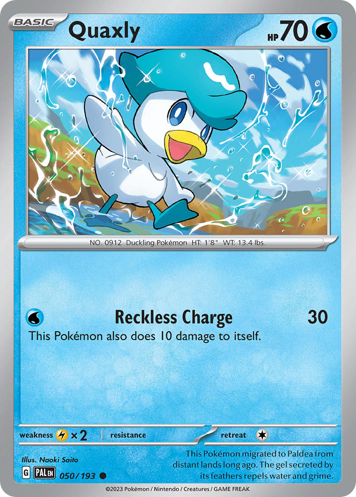 Pokemon TCG Paldea Evolved Single: Quaxly Non-Holo (050/193)