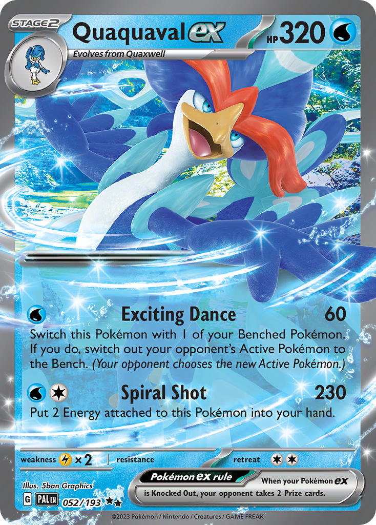 Pokemon TCG Paldea Evolved Single: Quaquaval ex Holo (052/193)