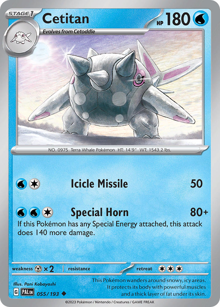 Pokemon TCG Paldea Evolved Single: Cetitan Non-Holo (055/193)