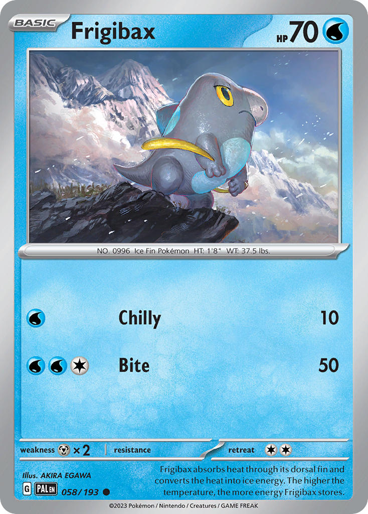 Pokemon TCG Paldea Evolved Single: Frigibax Reverse Holo (058/193)