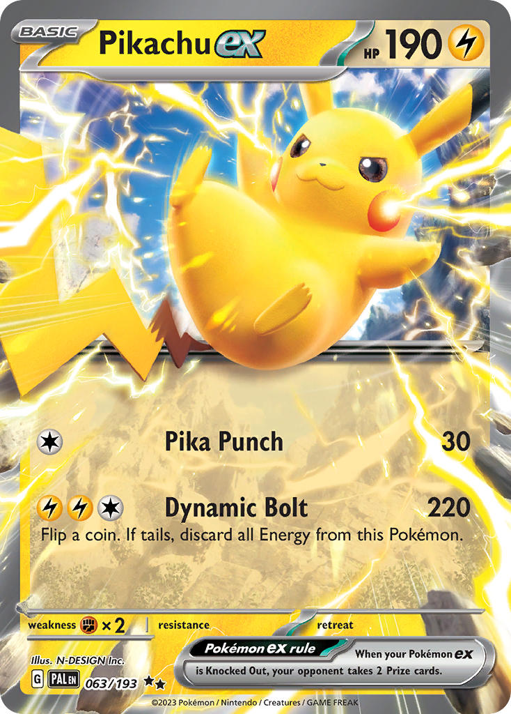Pokemon TCG Paldea Evolved Single: Pikachu ex Holo (063/193)