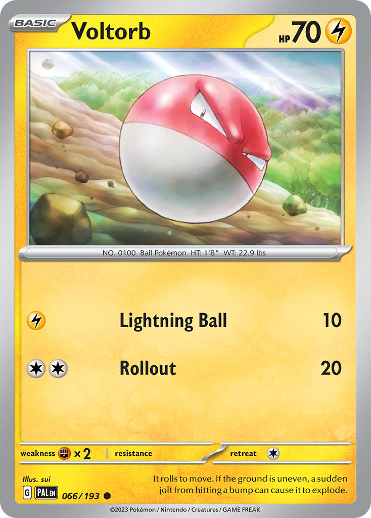 Pokemon TCG Paldea Evolved Single: Voltorb Reverse Holo (066/193)