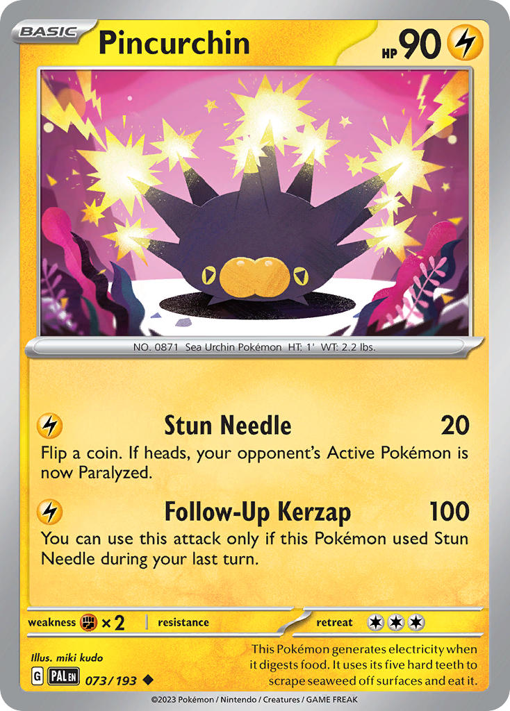 Pokemon TCG Paldea Evolved Single: Pincurchin Non-Holo (073/193)