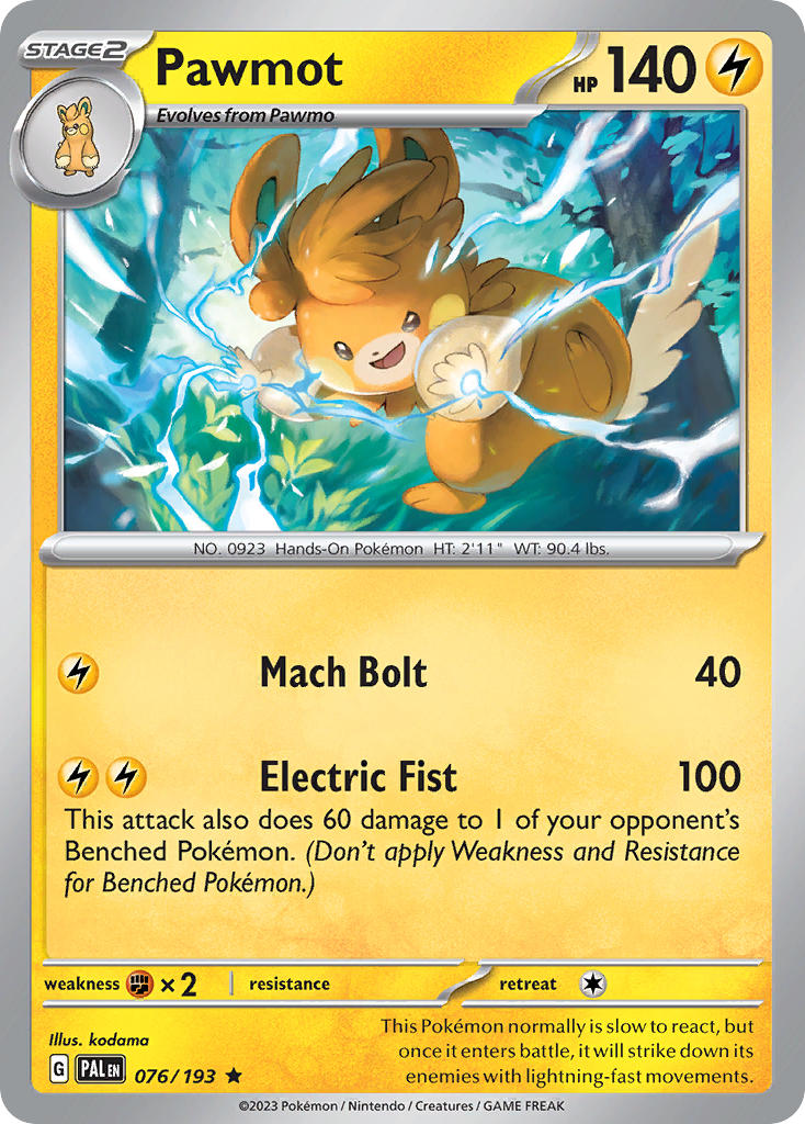 Pokemon TCG Paldea Evolved Single: Pawmot Reverse Holo (076/193)