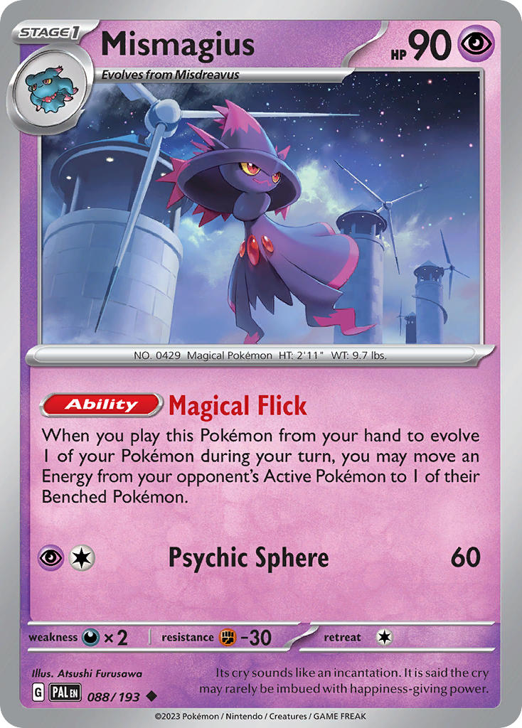 Pokemon TCG Paldea Evolved Single: Mismagius Non-Holo (088/193)