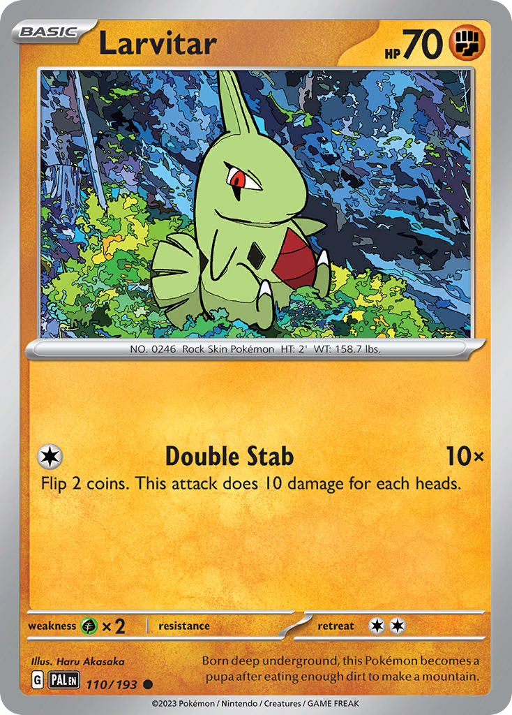 Pokemon TCG Paldea Evolved Single: Larvitar Reverse Holo (110/193)