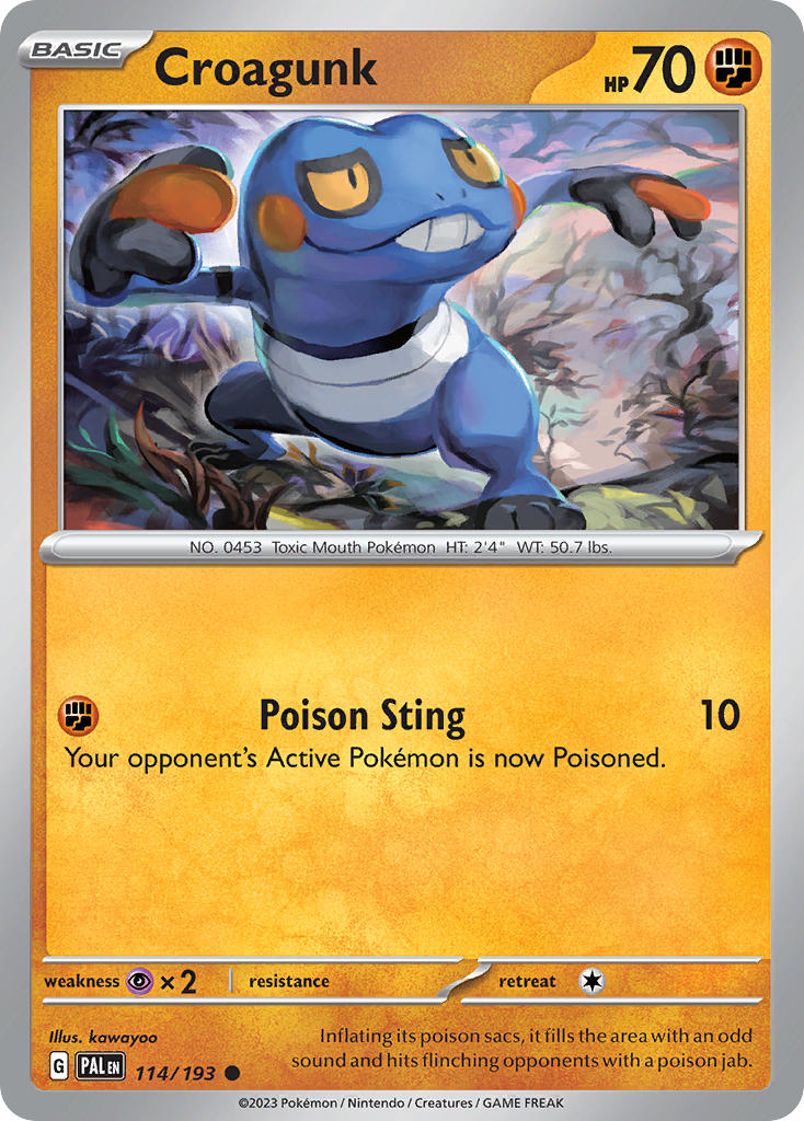 Pokemon TCG Paldea Evolved Single: Croagunk Reverse Holo (114/193)