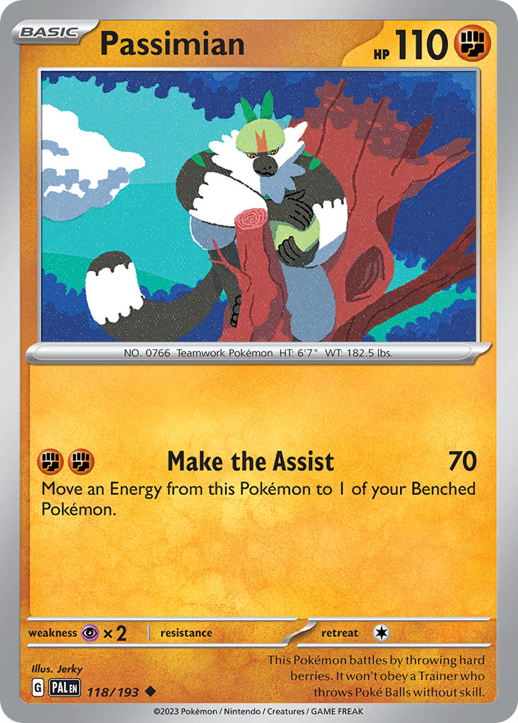 Pokemon TCG Paldea Evolved Single: Passimian Reverse Holo (118/193)