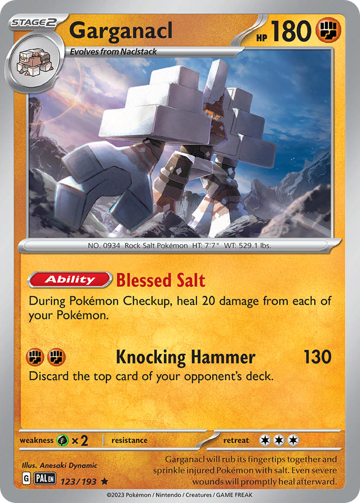 Pokemon TCG Paldea Evolved Single: Garganacl Reverse Holo (123/193)