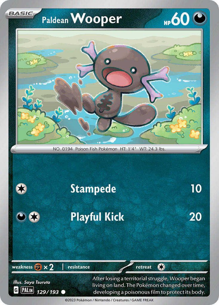 Pokemon TCG Paldea Evolved Single: Paldean Wooper Non-Holo (129/193)