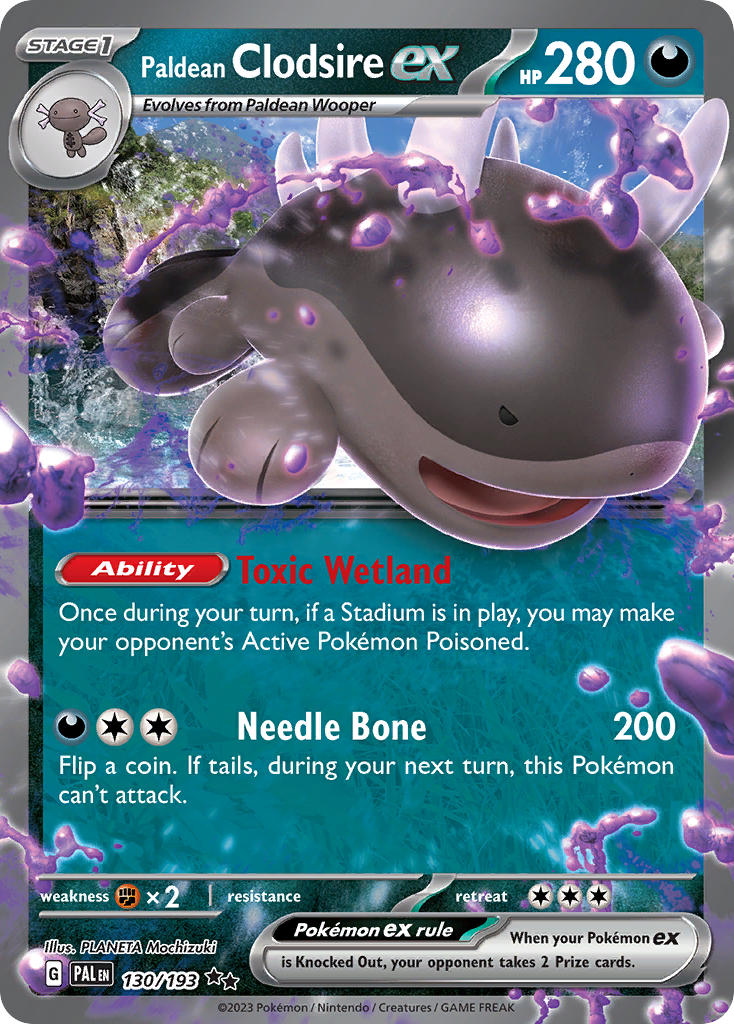 Pokemon TCG Paldea Evolved Single: Paldean Clodsire ex Holo (130/193)