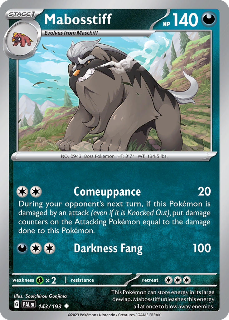 Pokemon TCG Paldea Evolved Single: Mabosstiff Reverse Holo (143/193)