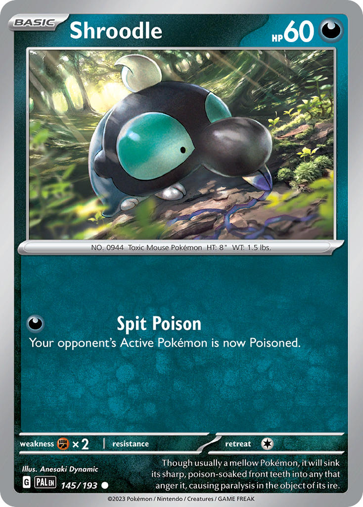 Pokemon TCG Paldea Evolved Single: Shroodle Reverse Holo (145/193)