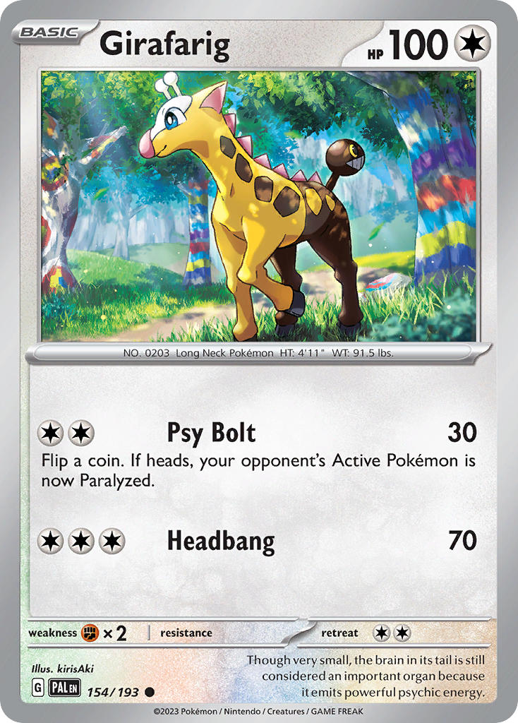 Pokemon TCG Paldea Evolved Single: Girafarig Reverse Holo (154/193)