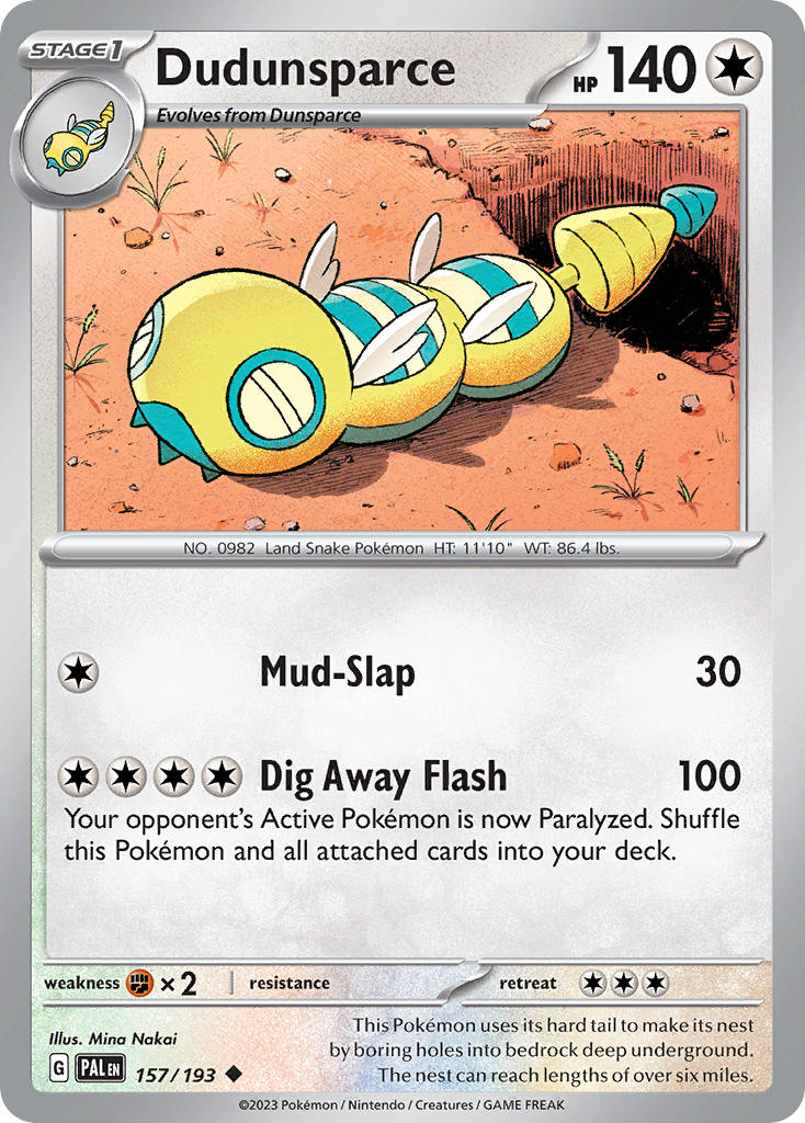 Pokemon TCG Paldea Evolved Single: Dudunsparce Non-Holo (157/193)