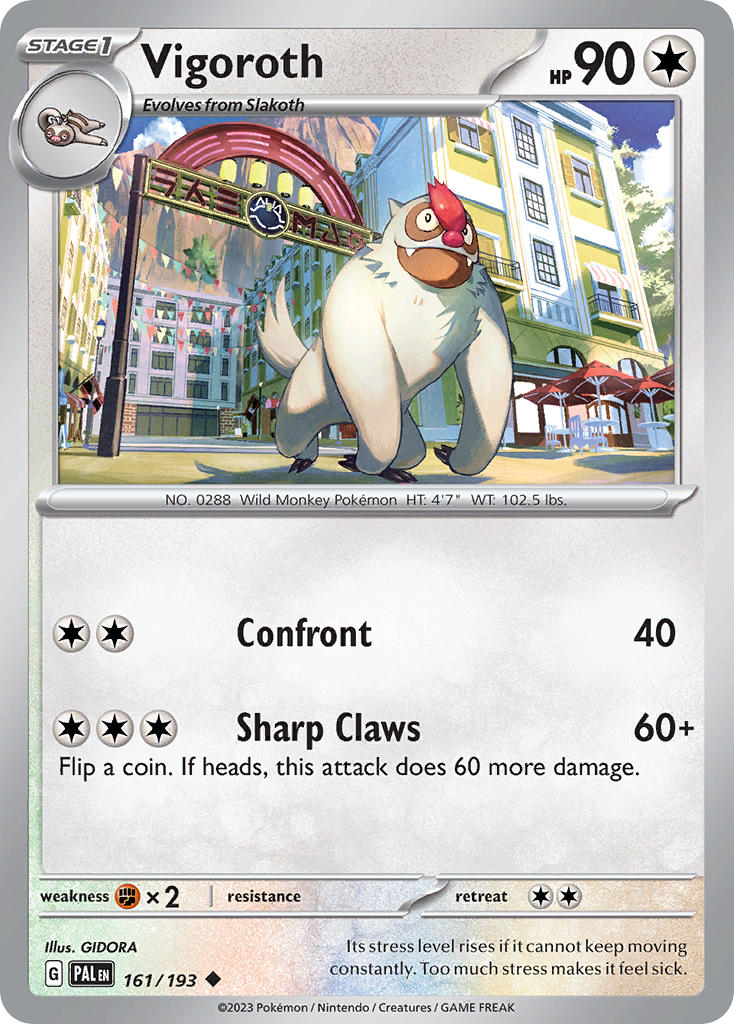 Pokemon TCG Paldea Evolved Single: Vigoroth Reverse Holo (161/193)