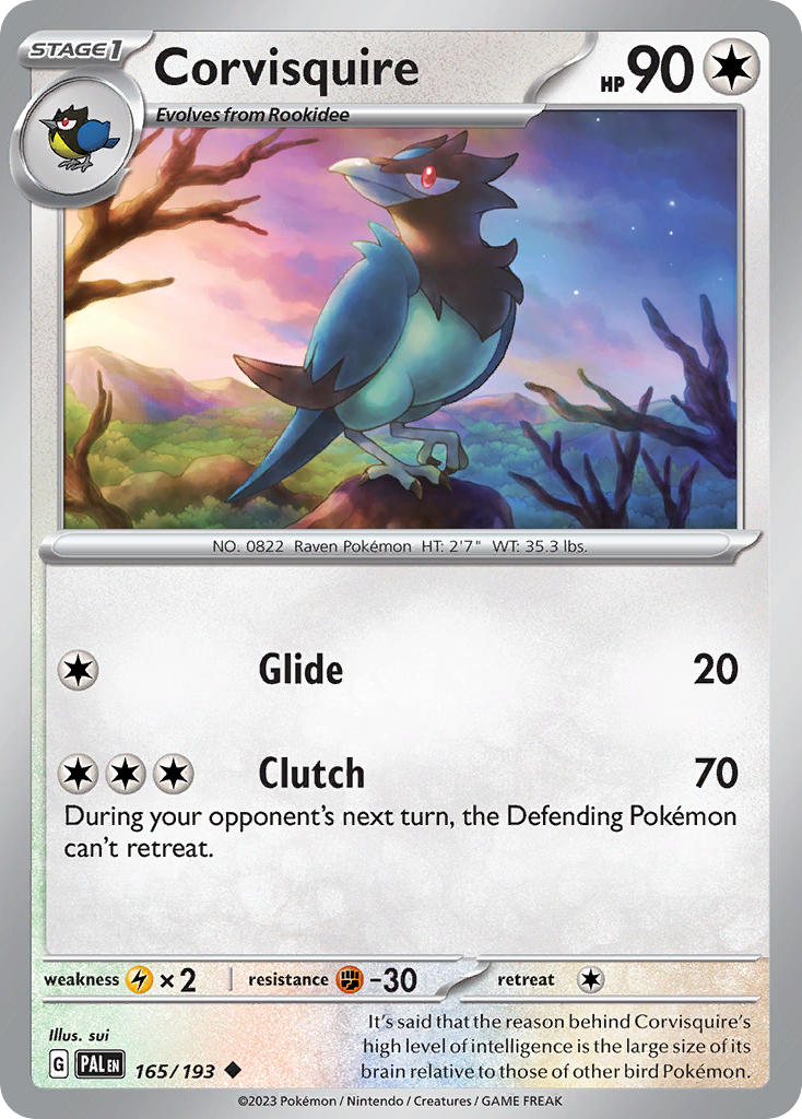 Pokemon TCG Paldea Evolved Single: Corvisquire Non-Holo (165/193)