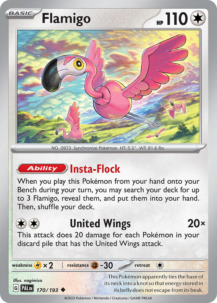 Pokemon TCG Paldea Evolved Single: Flamigo Non-Holo (170/193)