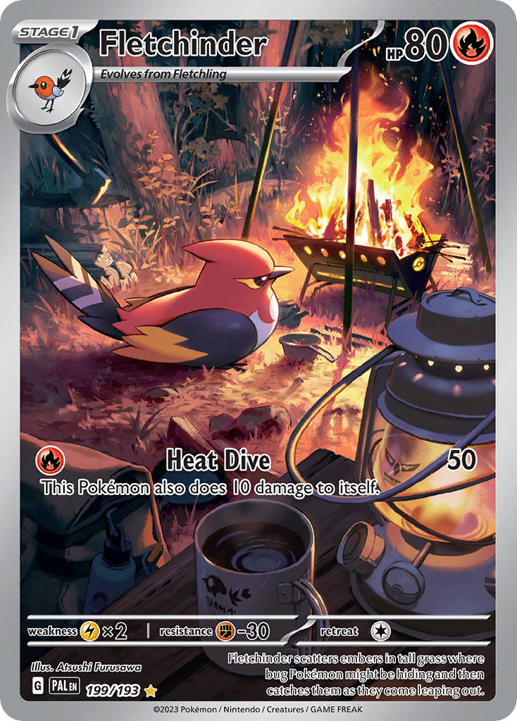 Pokemon TCG Paldea Evolved Single: Fletchinder Holo (199/193)