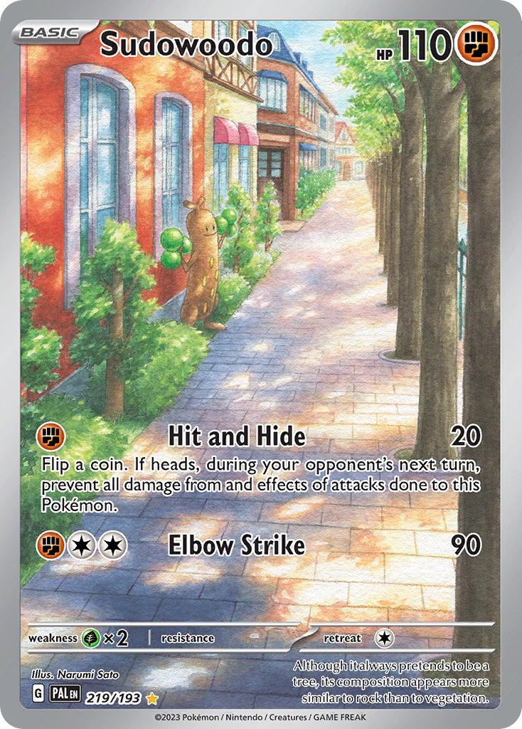 Pokemon TCG Paldea Evolved Single: Sudowoodo Holo (219/193)