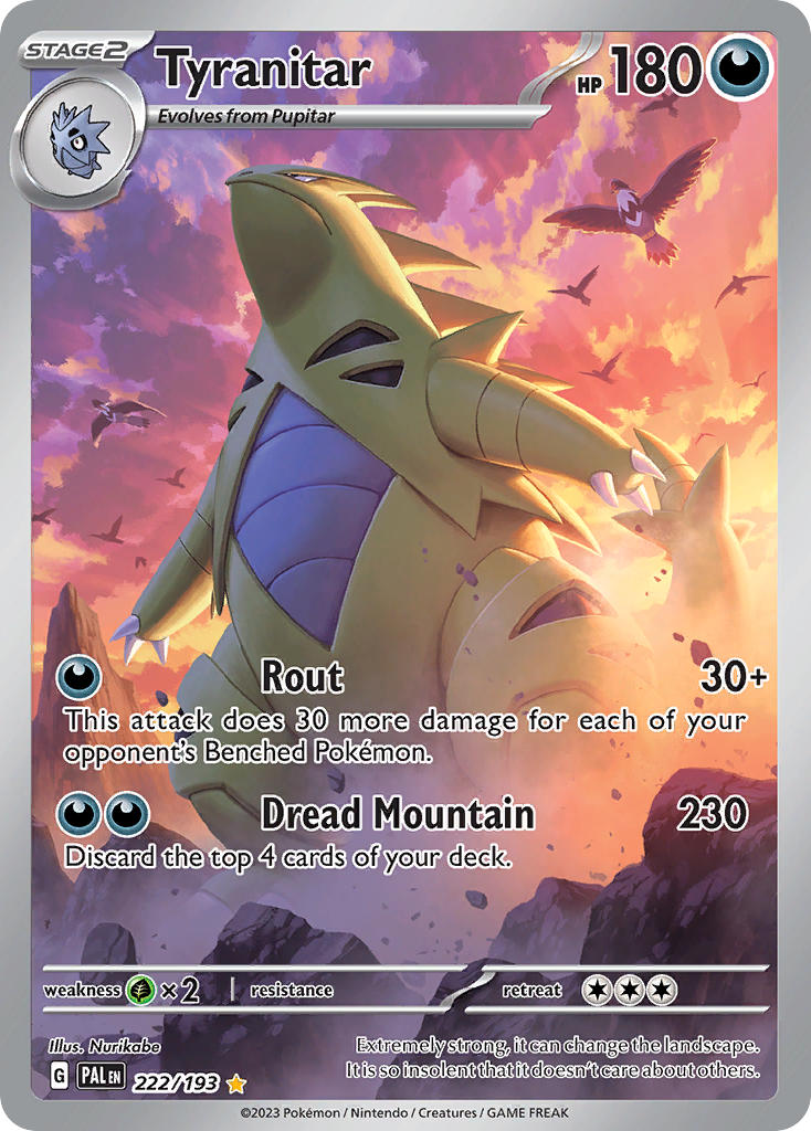 Pokemon TCG Paldea Evolved Single: Tyranitar Holo (222/193)