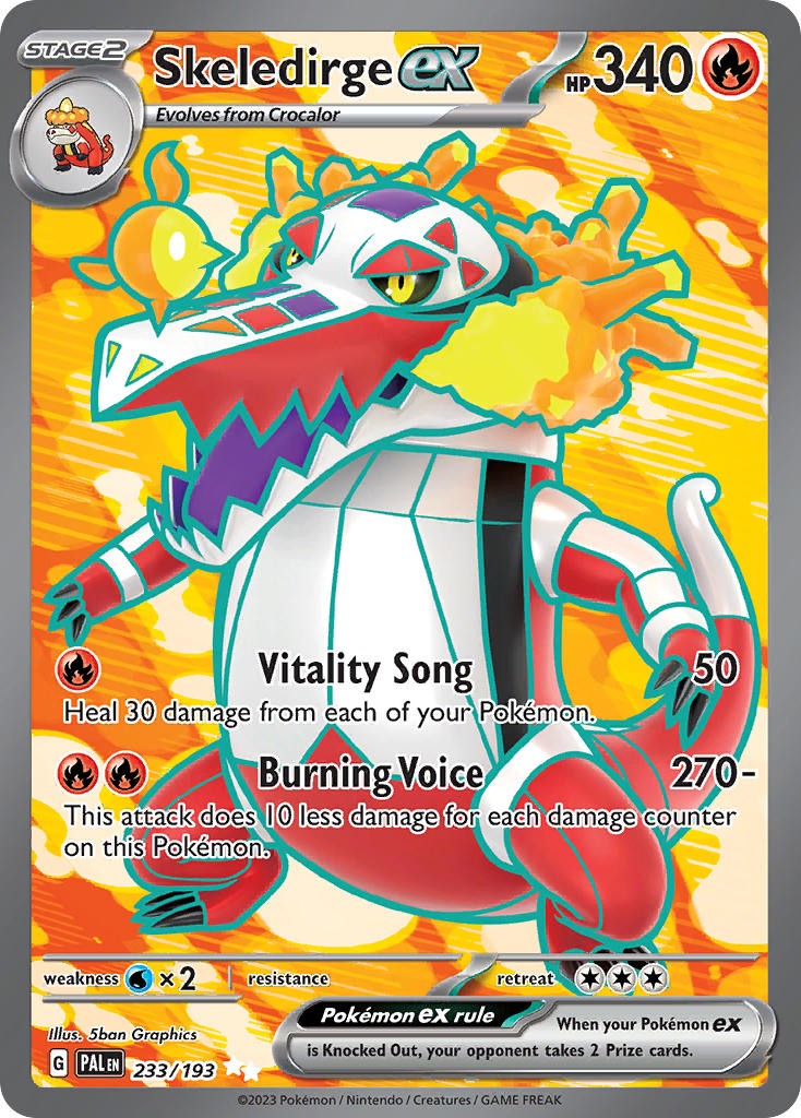 Pokemon TCG Paldea Evolved Single: Skeledirge ex Holo (233/193)