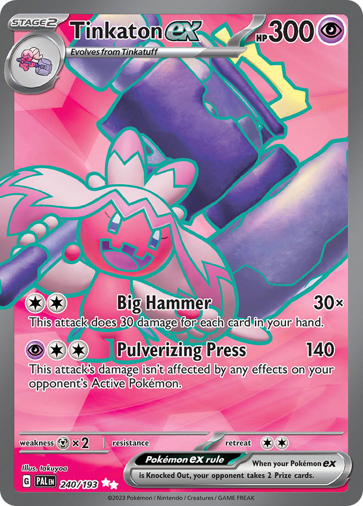 Pokemon TCG Paldea Evolved Single: Tinkaton ex Holo (240/193)