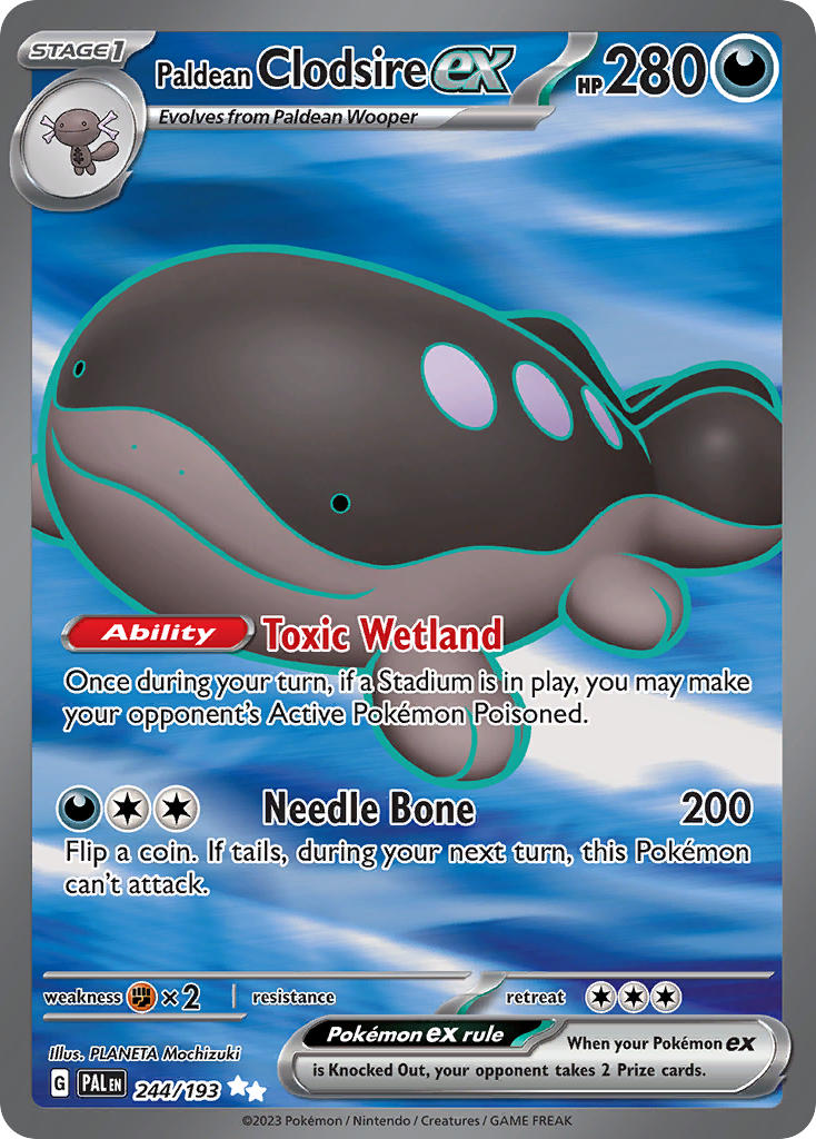 Pokemon TCG Paldea Evolved Single: Paldean Clodsire ex Holo (244/193)