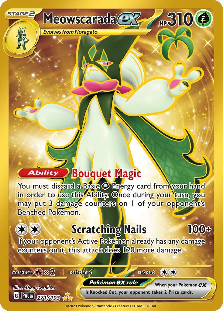 Pokemon TCG Paldea Evolved Single: Meowscarada ex Holo (271/193)