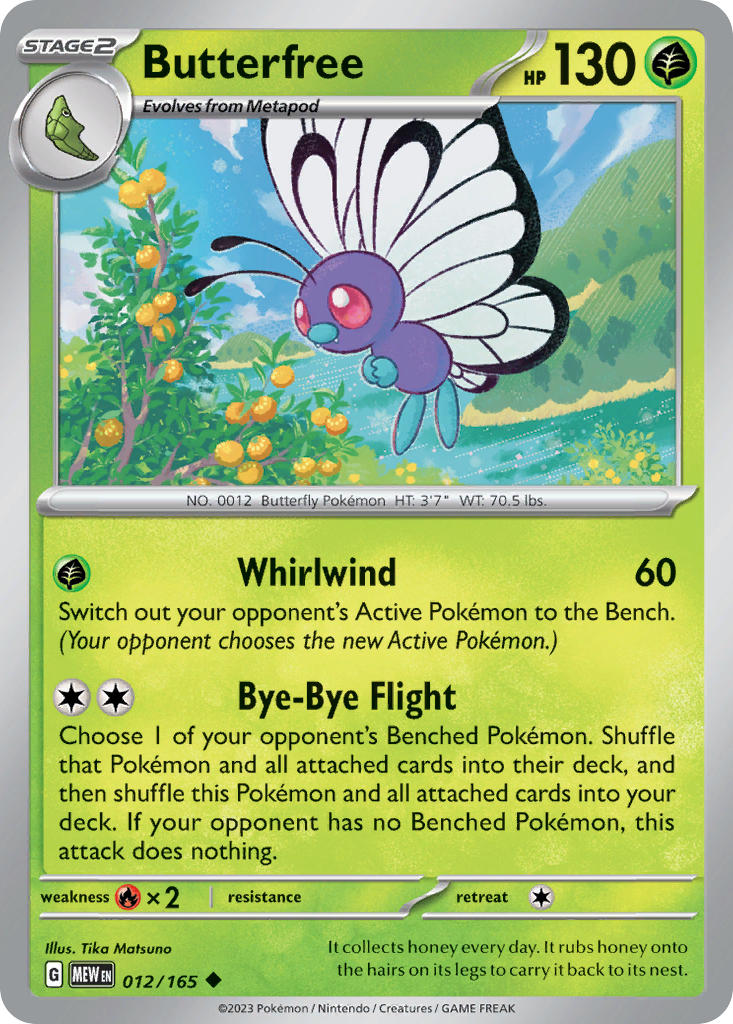 (012/165) Pokemon TCG 151 Single: Butterfree Uncommon