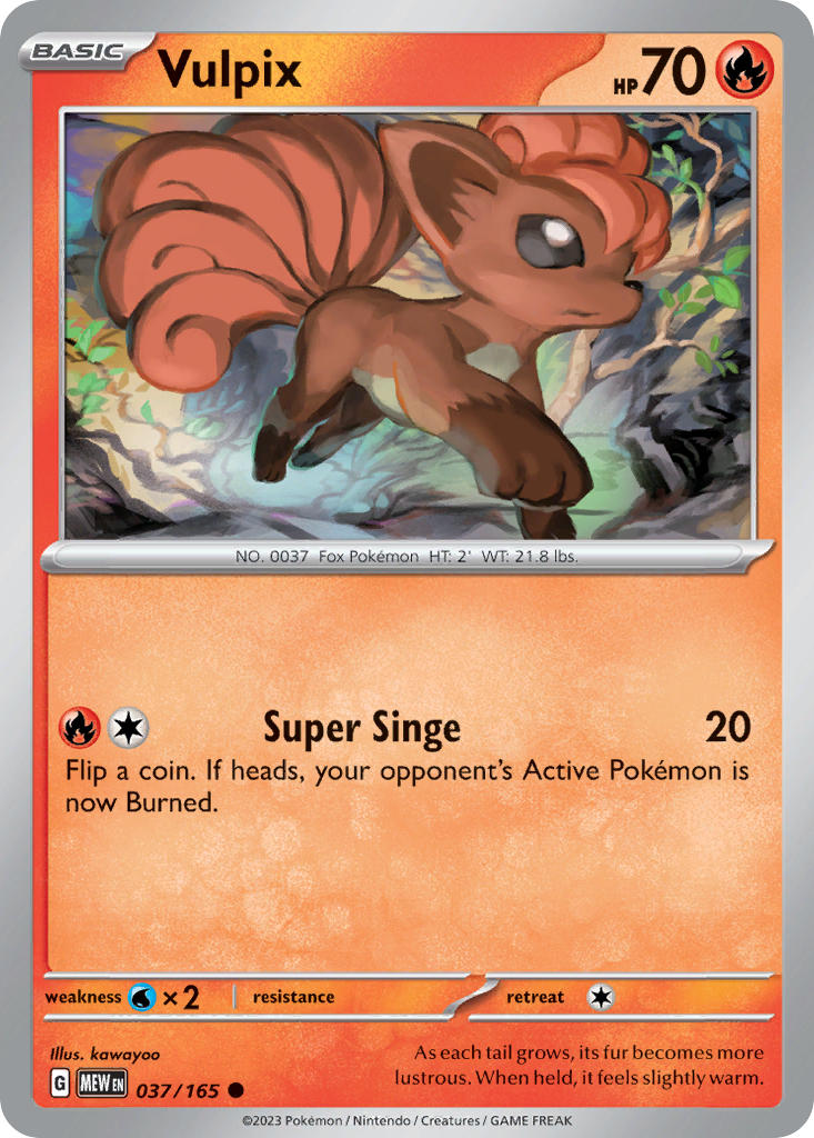 (037/165) Pokemon TCG 151 Single: Vulpix Common