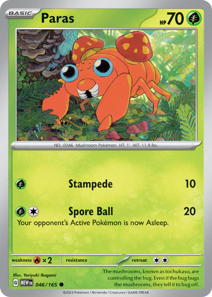 (046/165) Pokemon TCG 151 Single: Paras Common
