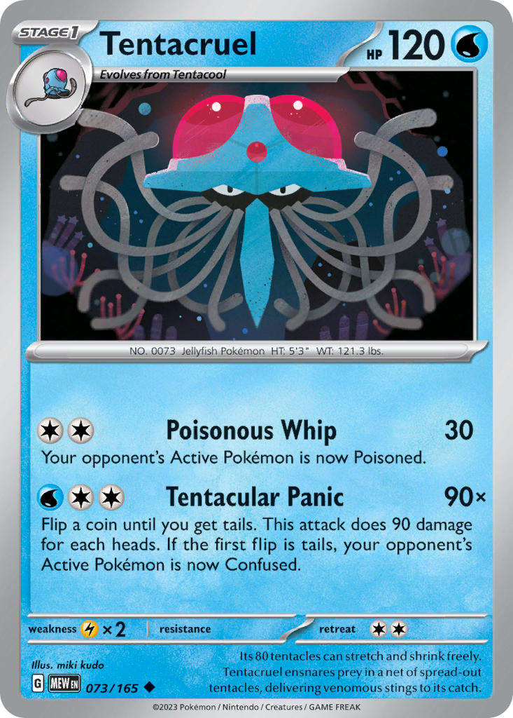 (073/165) Pokemon TCG 151 Single: Tentacruel Reverse Holo Uncommon