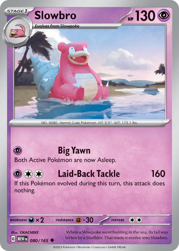 (080/165) Pokemon TCG 151 Single: Slowbro Uncommon