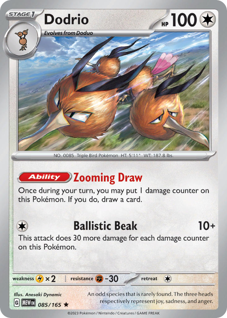 (085/165) Pokemon TCG 151 Single: Dodrio Rare