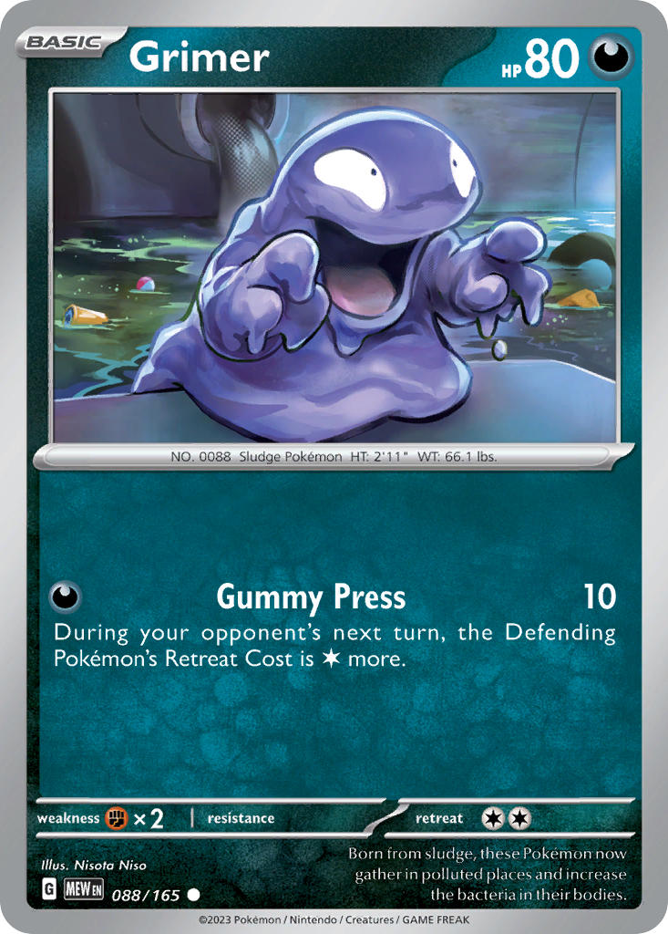 (088/165) Pokemon TCG 151 Single: Grimer Common