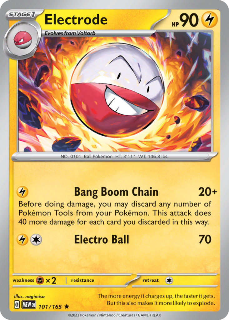(101/165) Pokemon TCG 151 Single: Electrode Reverse Holo Rare