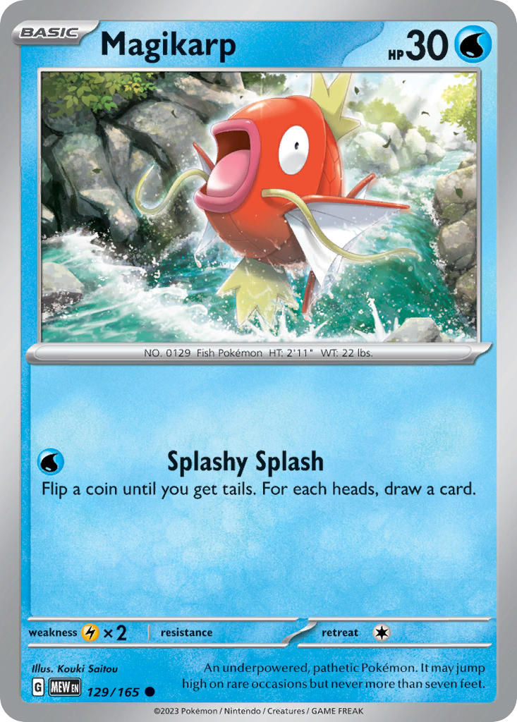 (129/165) Pokemon TCG 151 Single: Magikarp Reverse Holo Common