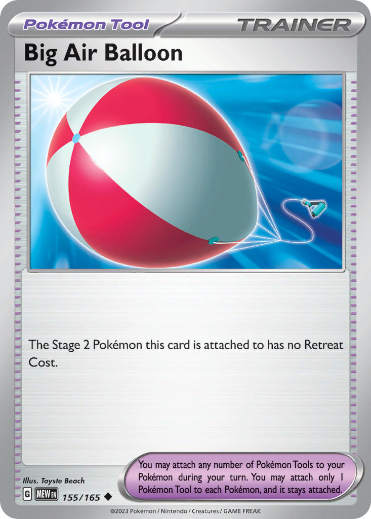 (155/165) Pokemon TCG 151 Single: Big Air Balloon Uncommon