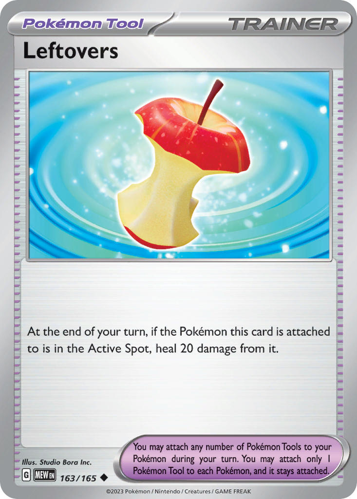 (163/165) Pokemon TCG 151 Single: Leftovers Reverse Holo Uncommon
