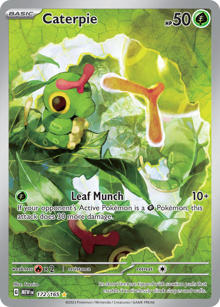 (172/165) Pokemon TCG 151 Single: Caterpie Illustration Rare