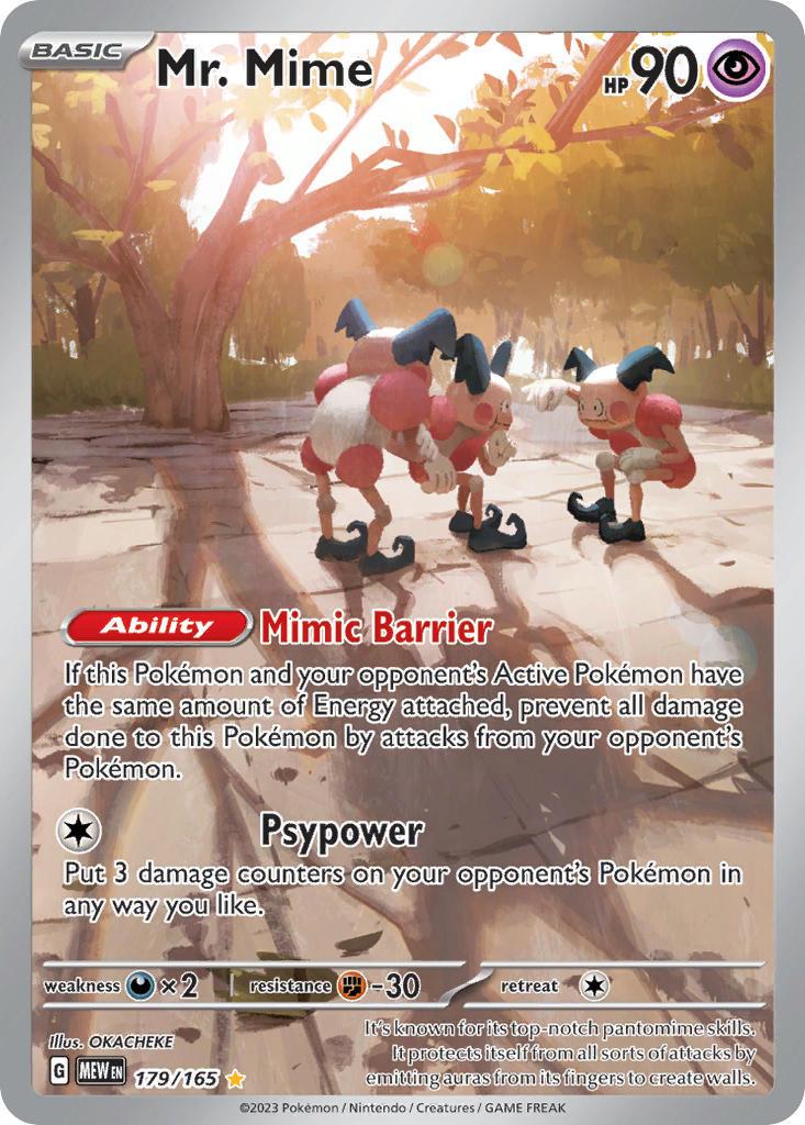 (179/165) Pokemon TCG 151 Single: Mr. Mime Illustration Rare