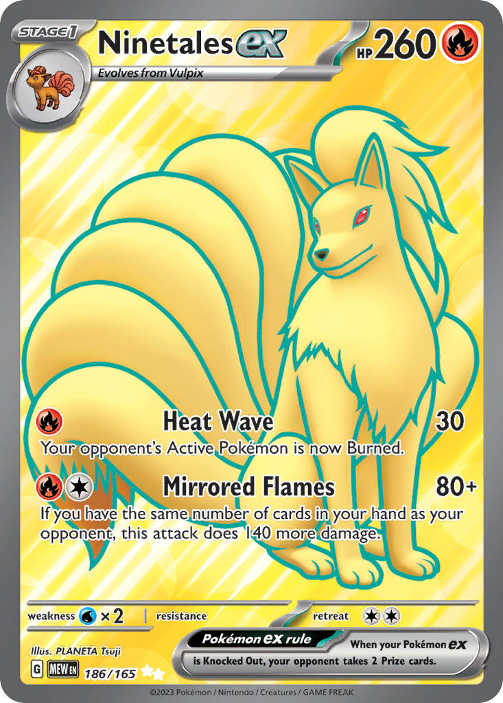 (186/165) Pokemon TCG 151 Single: Ninetales ex Ultra Rare