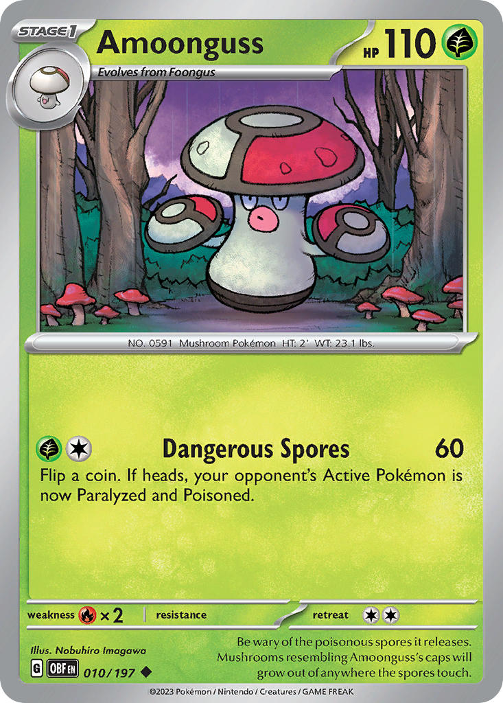 (010/197) Pokemon TCG Obsidian Flames Single: Amoonguss Reverse Holo Uncommon