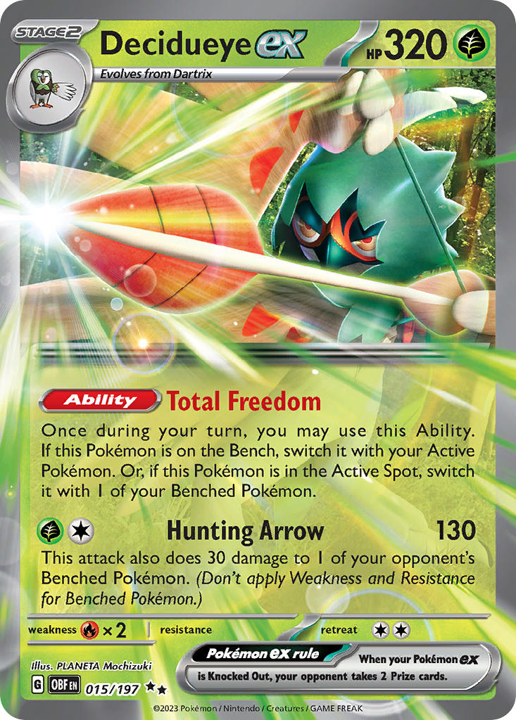 (015/197) Pokemon TCG Obsidian Flames Single: Decidueye ex Double Rare